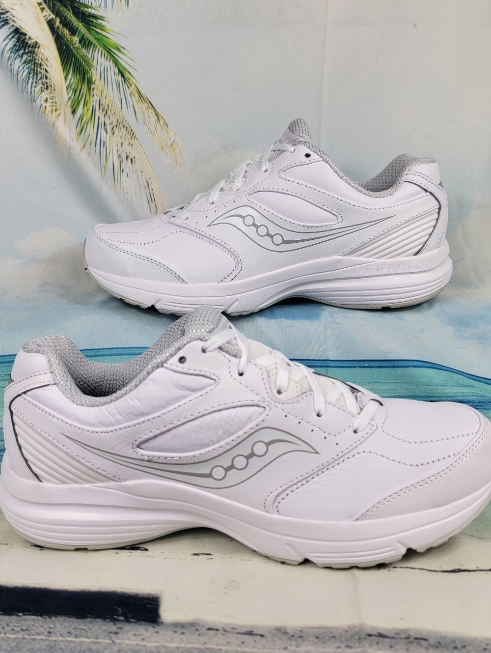 Saucony Integrity Walker 3 Walking Sneakers White Leather Womens 10 Wide